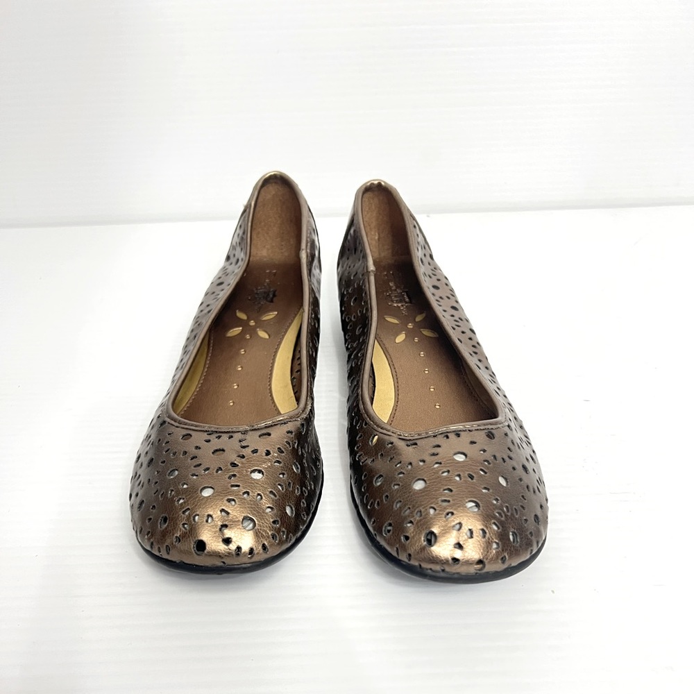 Route 66 brown metallic flats women size 11